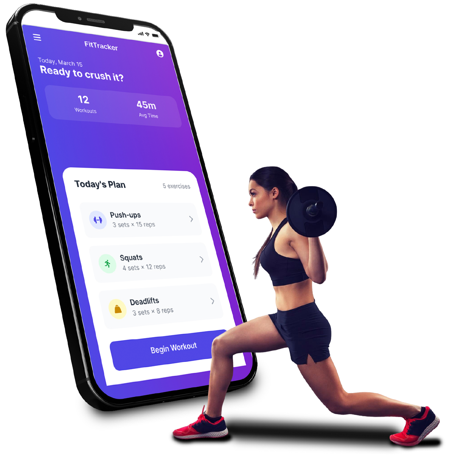 Modern gym with blue lighting